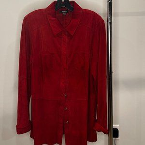 Worth New York Size 14 Red Suede Jacket Shacket
